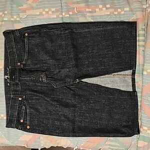 Women's 7 for All Mankind Roxy Denim Skirt Size 29 Dark Wash